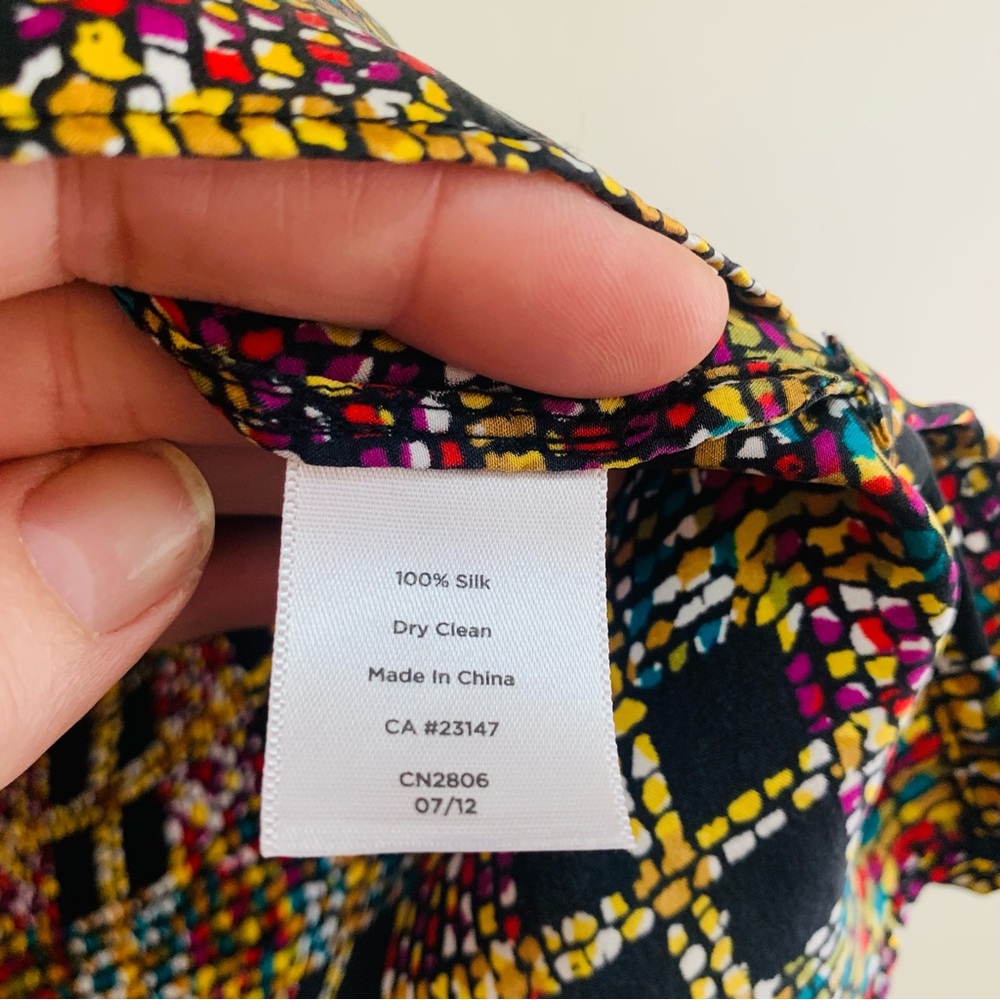 Talbots Black Multicolor Patterned Sleeveless Sil… - image 4